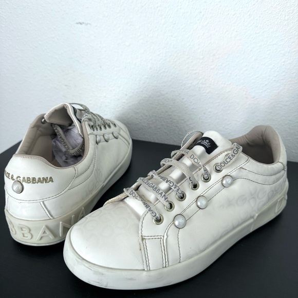 Dolce & Gabbana Lace Up Leather Sneakers